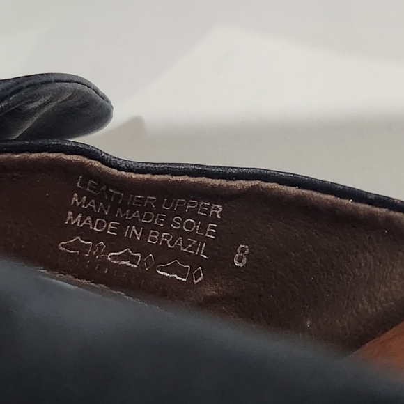 Vintage 80's Wood and Leather Candies Mule Sandal Heel sz 8 - Picture 9 of 12